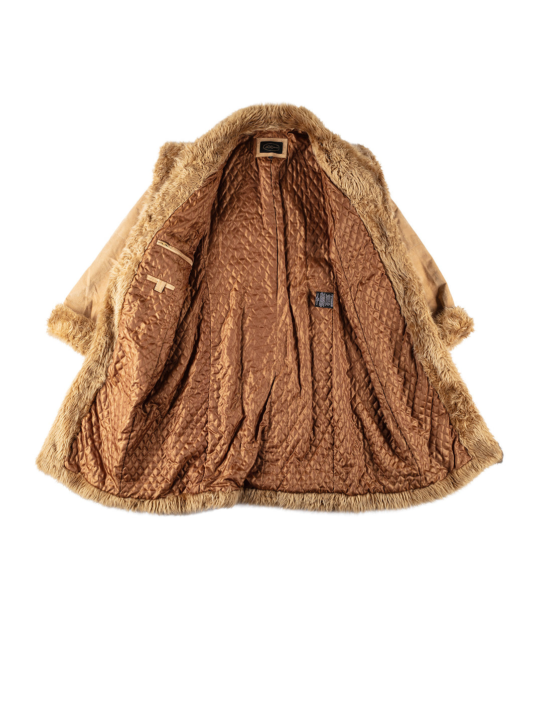Vintage 90's Women Suede Coat in BeigeMN232