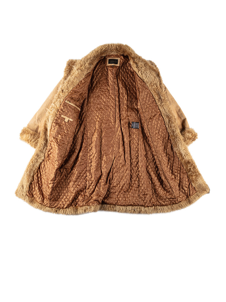 Vintage 90's Women Suede Coat in BeigeMN232