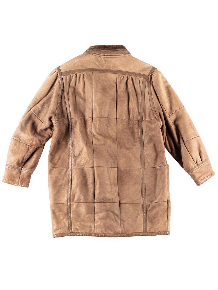 Vintage 80's Women Sheepskin Coat in Beige