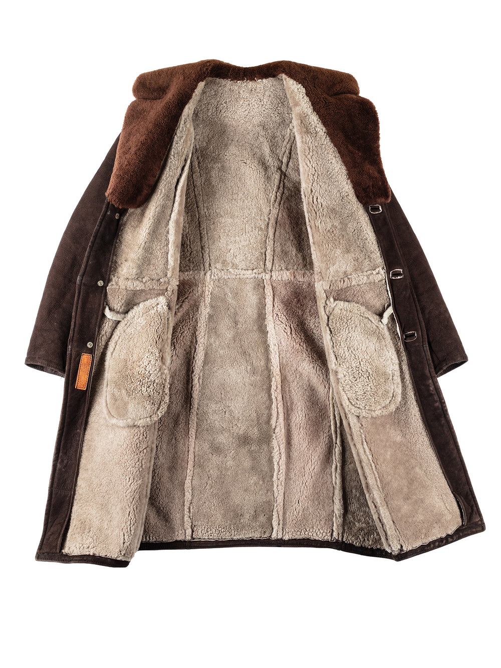 Vintage 70's Men Sheepskin Coat in BrownVN114