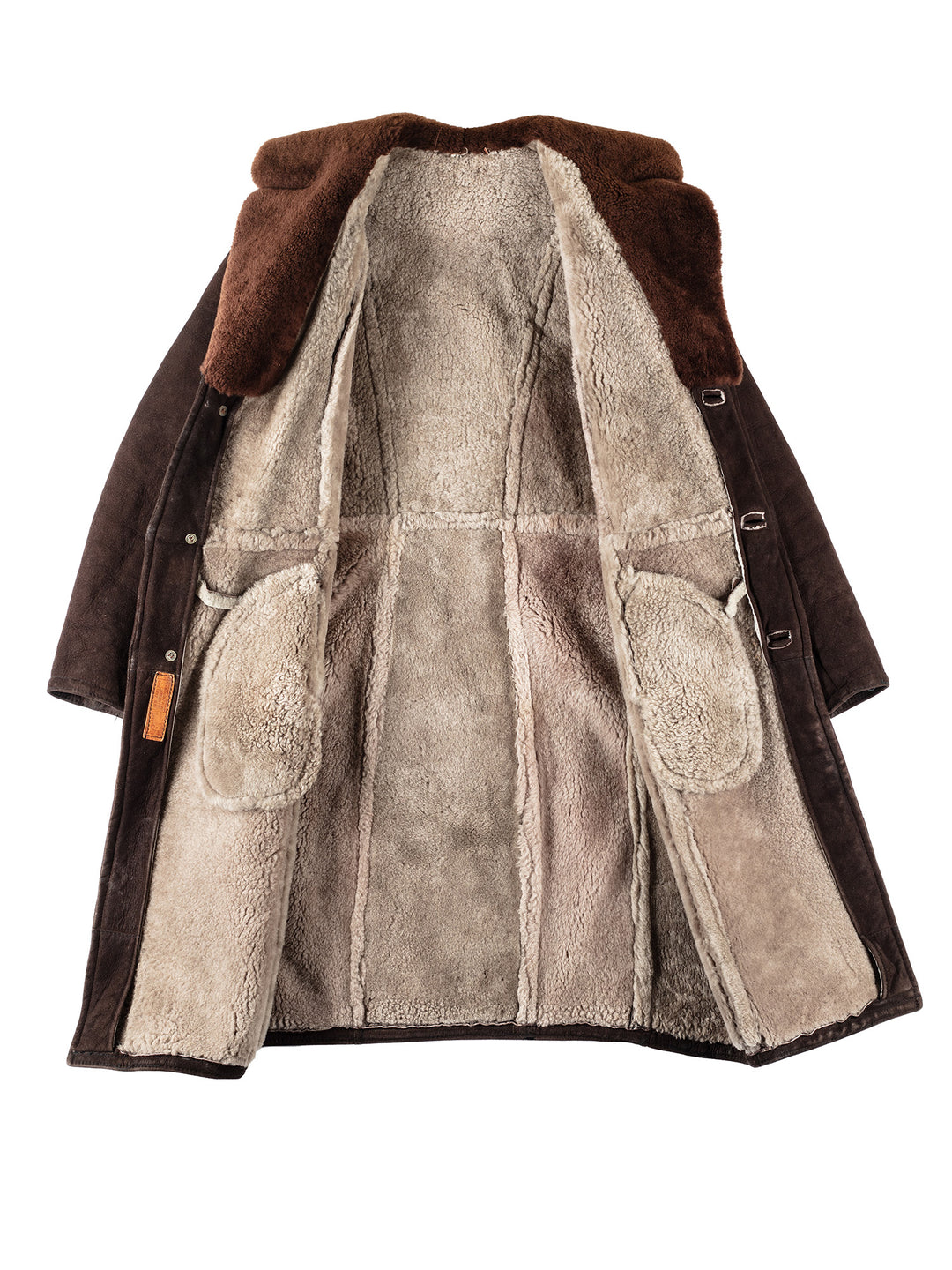 Vintage 70's Men Sheepskin Coat in BrownVN114