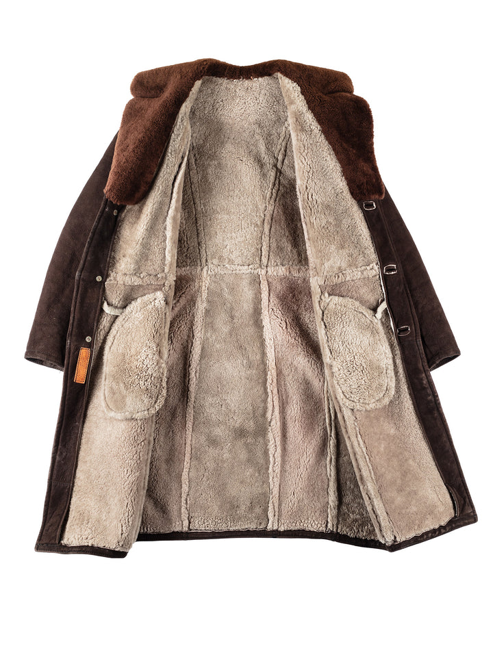 Vintage 70's Men Sheepskin Coat in BrownVN114
