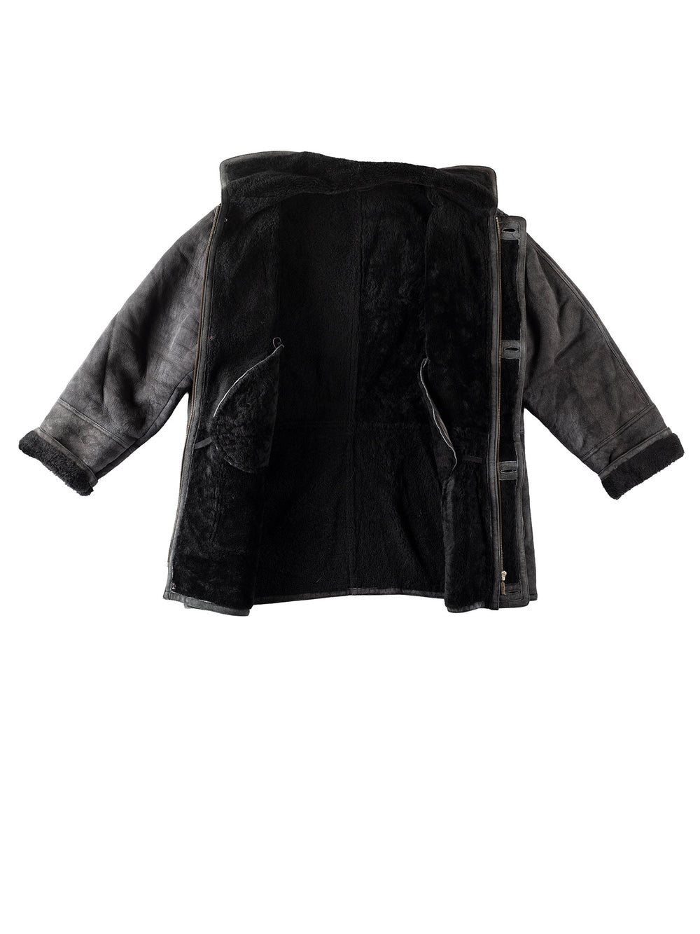 Vintage 90's Men Sheepskin Coat in BlackVN151