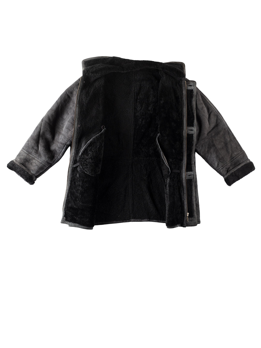 Vintage 90's Men Sheepskin Coat in BlackVN151