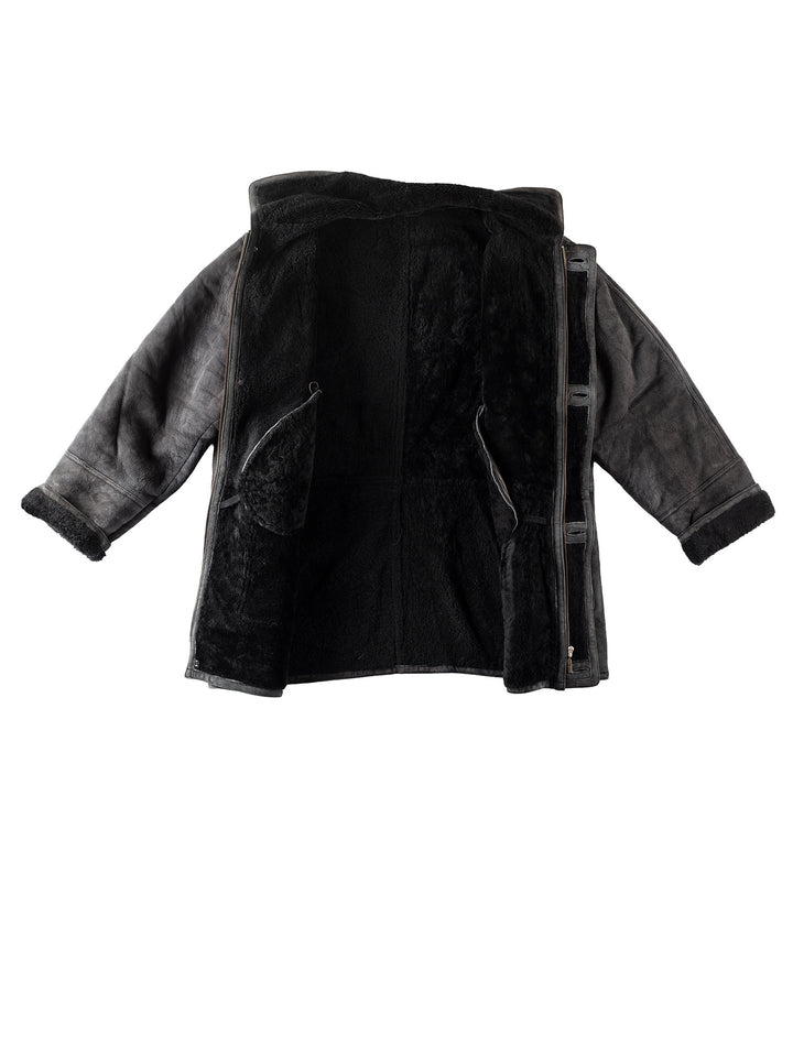 Vintage 90's Men Sheepskin Coat in BlackVN151