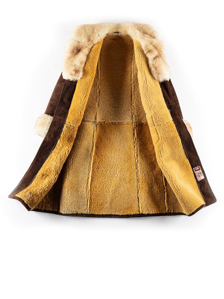 Vintage 70's Women Sheepskin Coat in BrownMN265