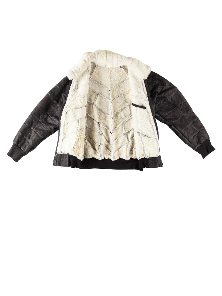 Vintage 90's Men Sheepskin Jacket in BlackVN355