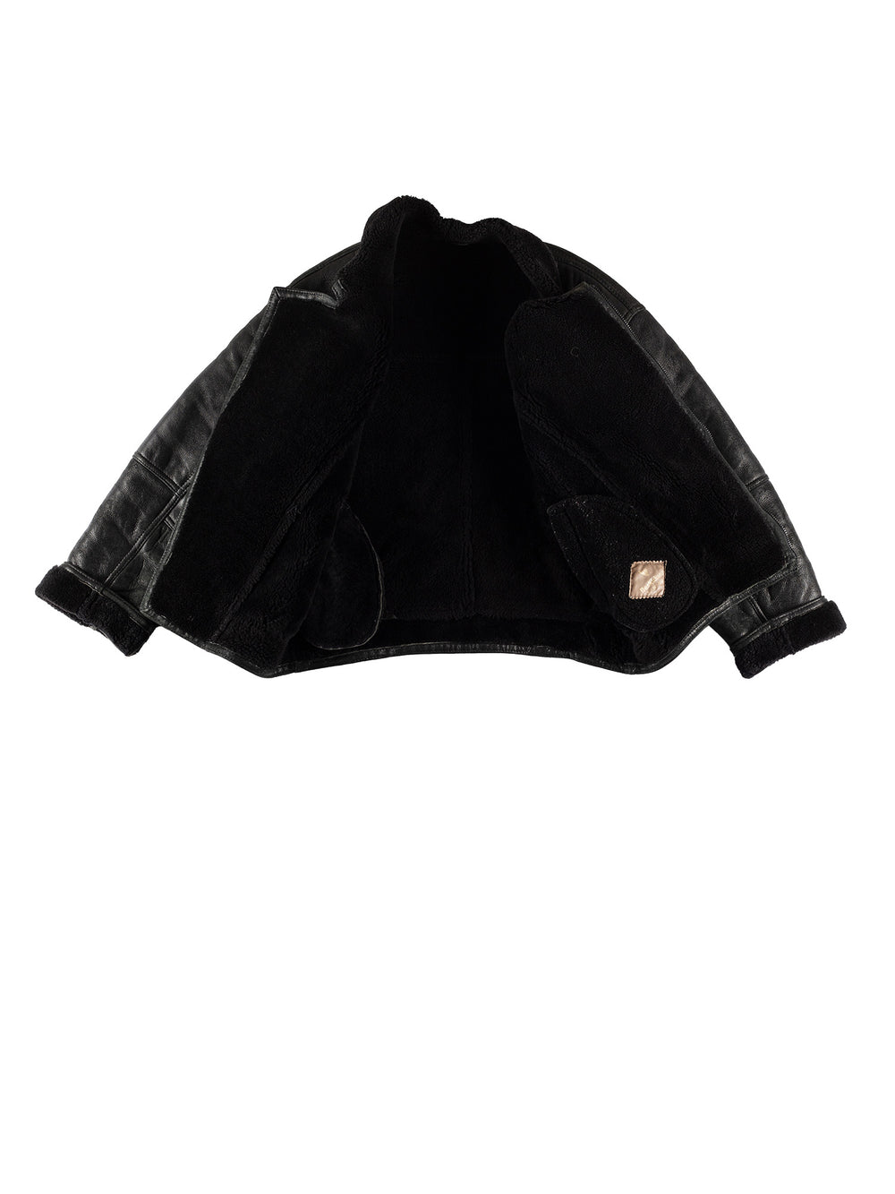 Vintage 80's Men Sheepskin Jacket in BlackVN621