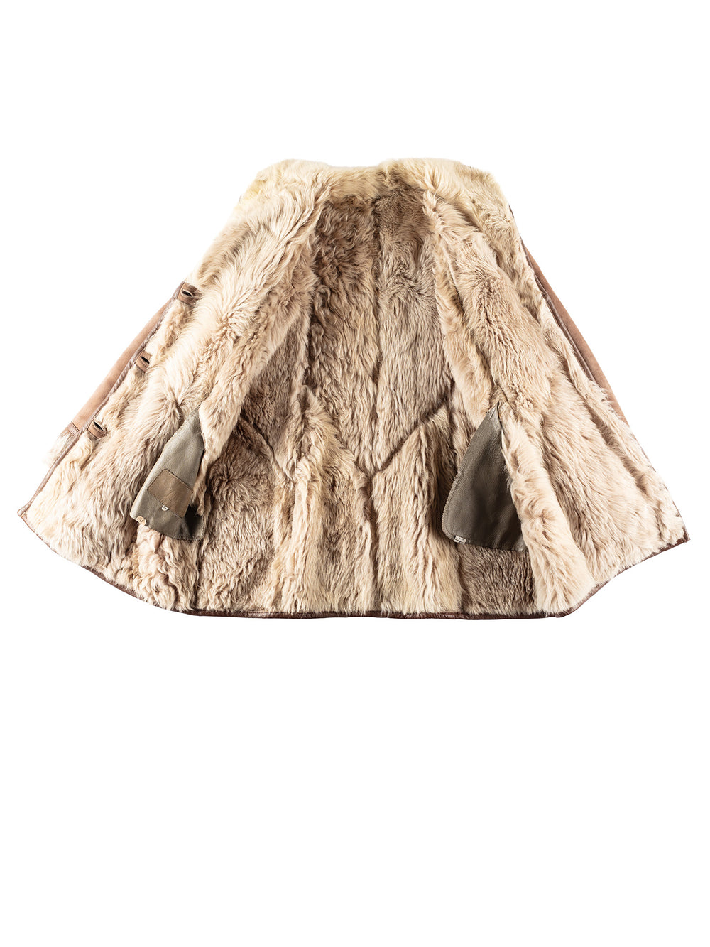 Vintage 80's Women Sheepskin Coat in BeigeMN246