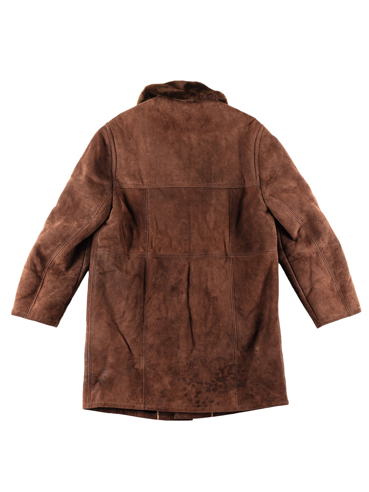 Vintage 80's Men Sheepskin Coat in Brown