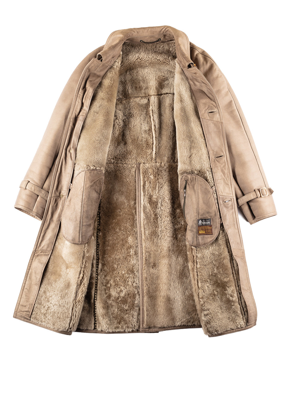 Vintage 80's Men Sheepskin Coat in BeigeVN100