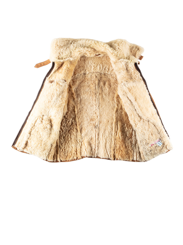 Vintage 70's Men Sheepskin Coat in BrownVN259