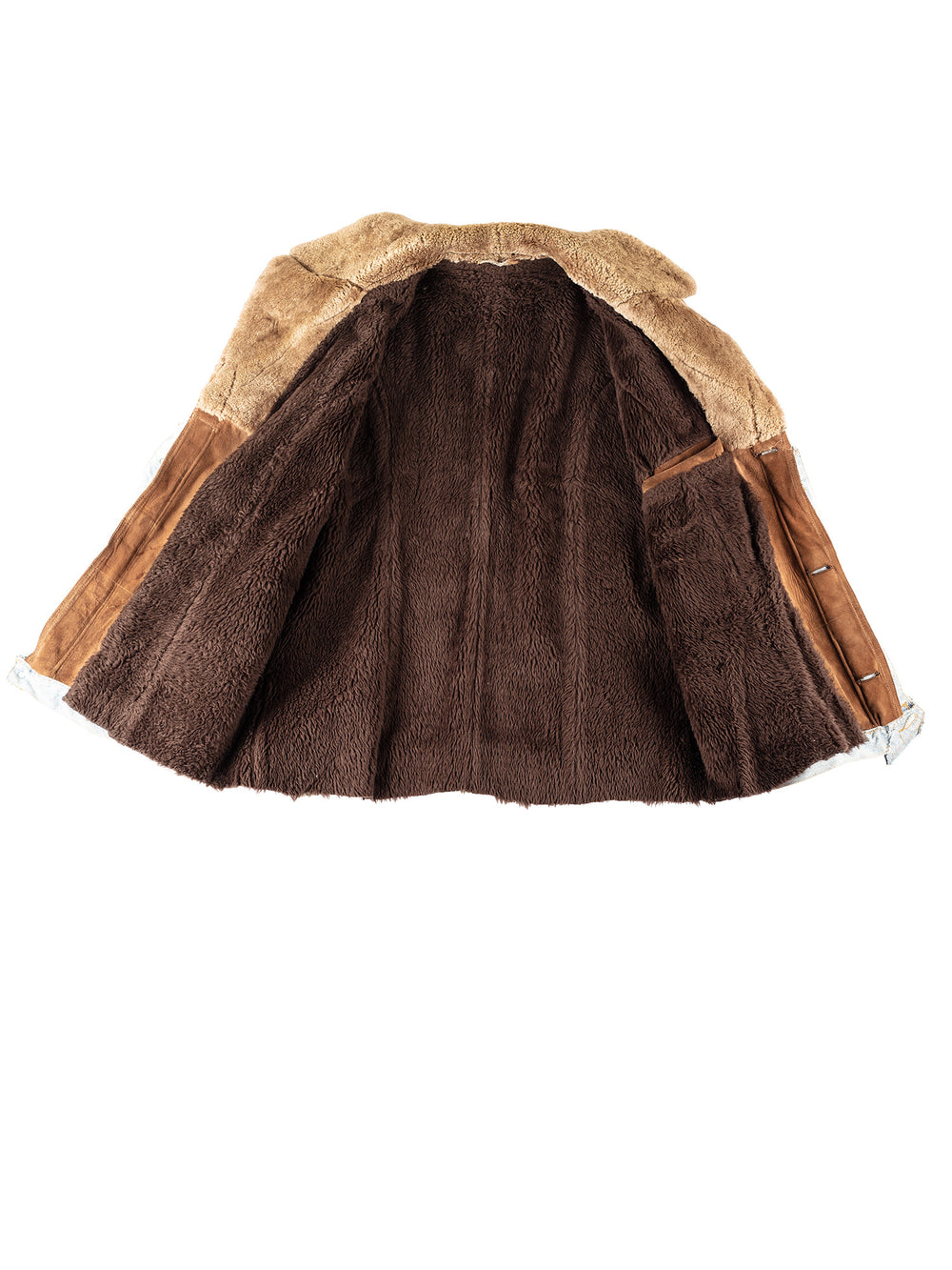 Vintage 90's Men Faux Sheepskin Jacket in BrownVN266