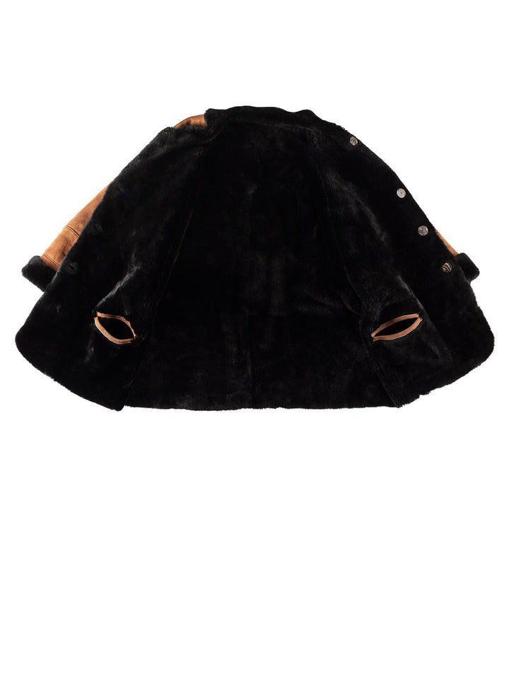 Vintage 80's Women Sheepskin Coat in BrownMN319