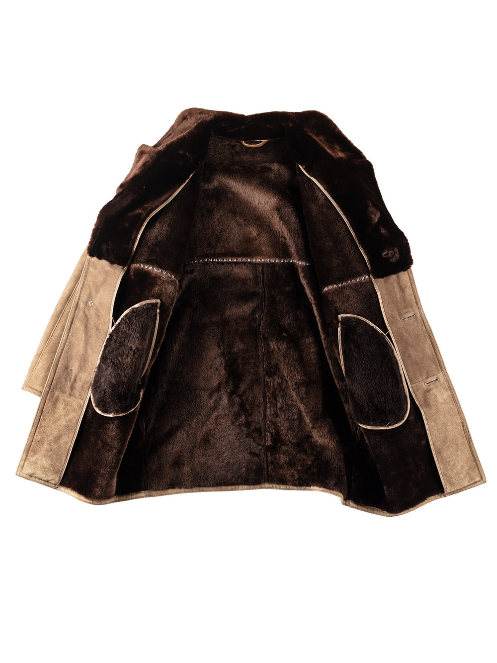 Vintage 80's Men Sheepskin Coat in BeigeVN136