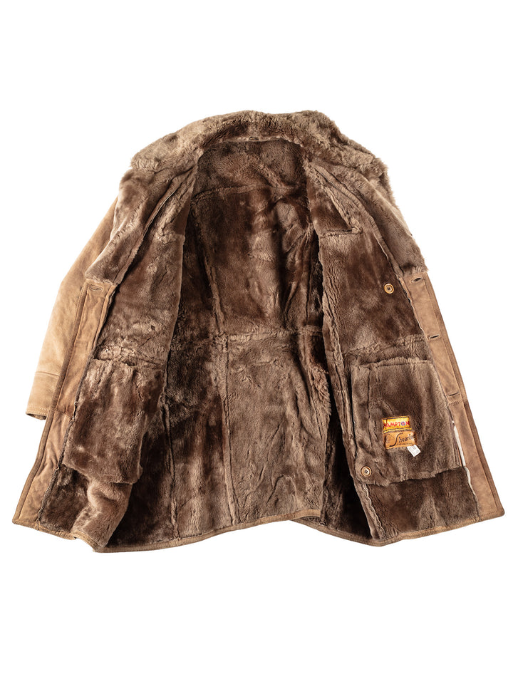 Vintage 80's Men Sheepskin Coat in BeigeVN113