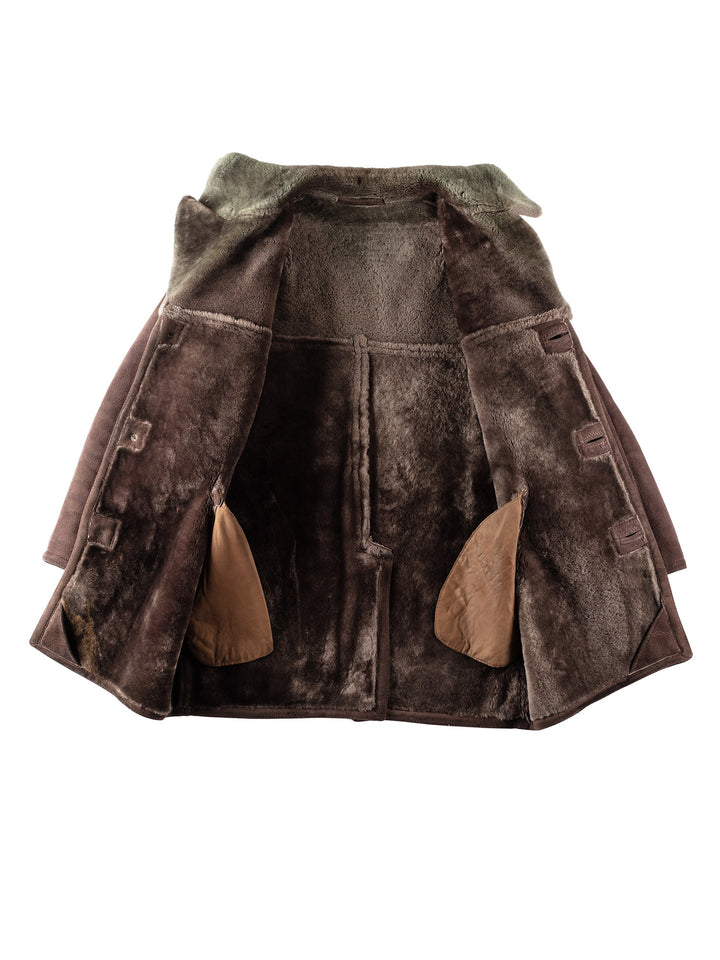 Vintage 90's Men Sheepskin Coat in BrownVN166