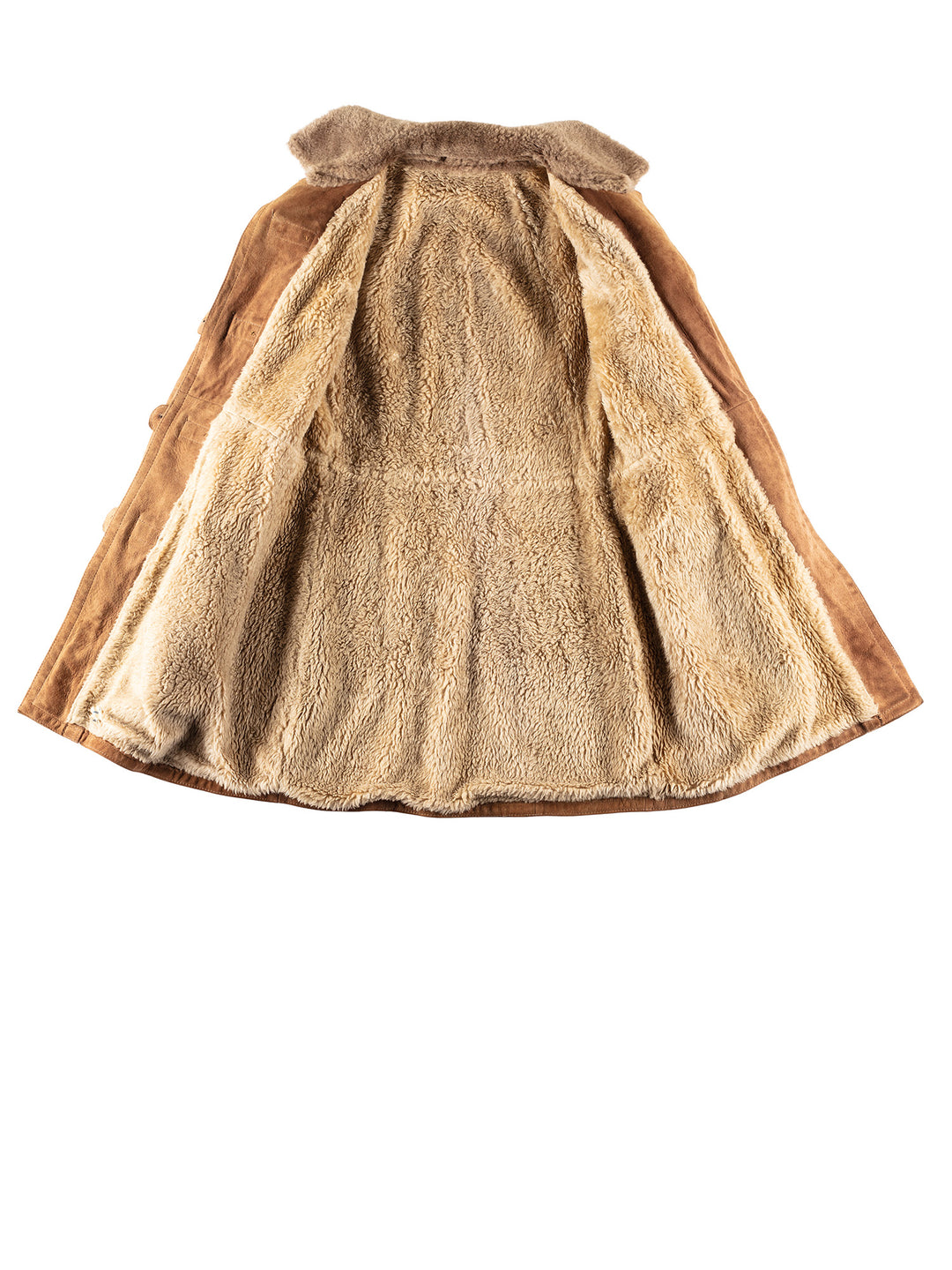 Vintage 70's Women Faux Sheepskin Coat in BrownMN258