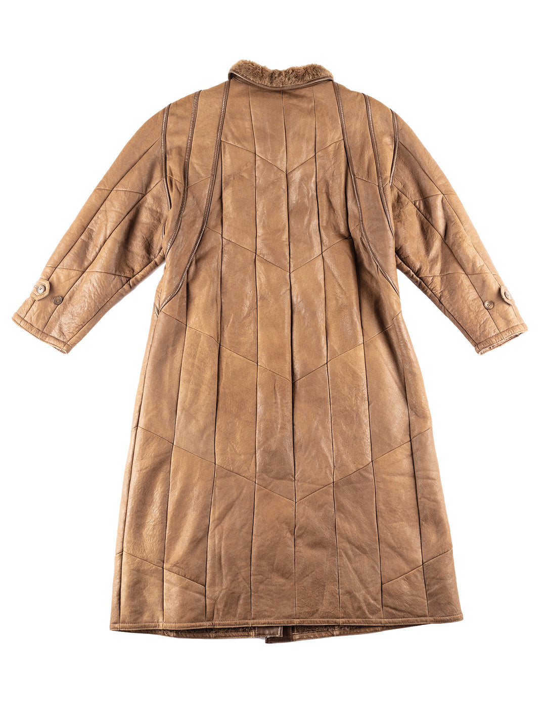 Vintage 80's Women Sheepskin Coat in Brown