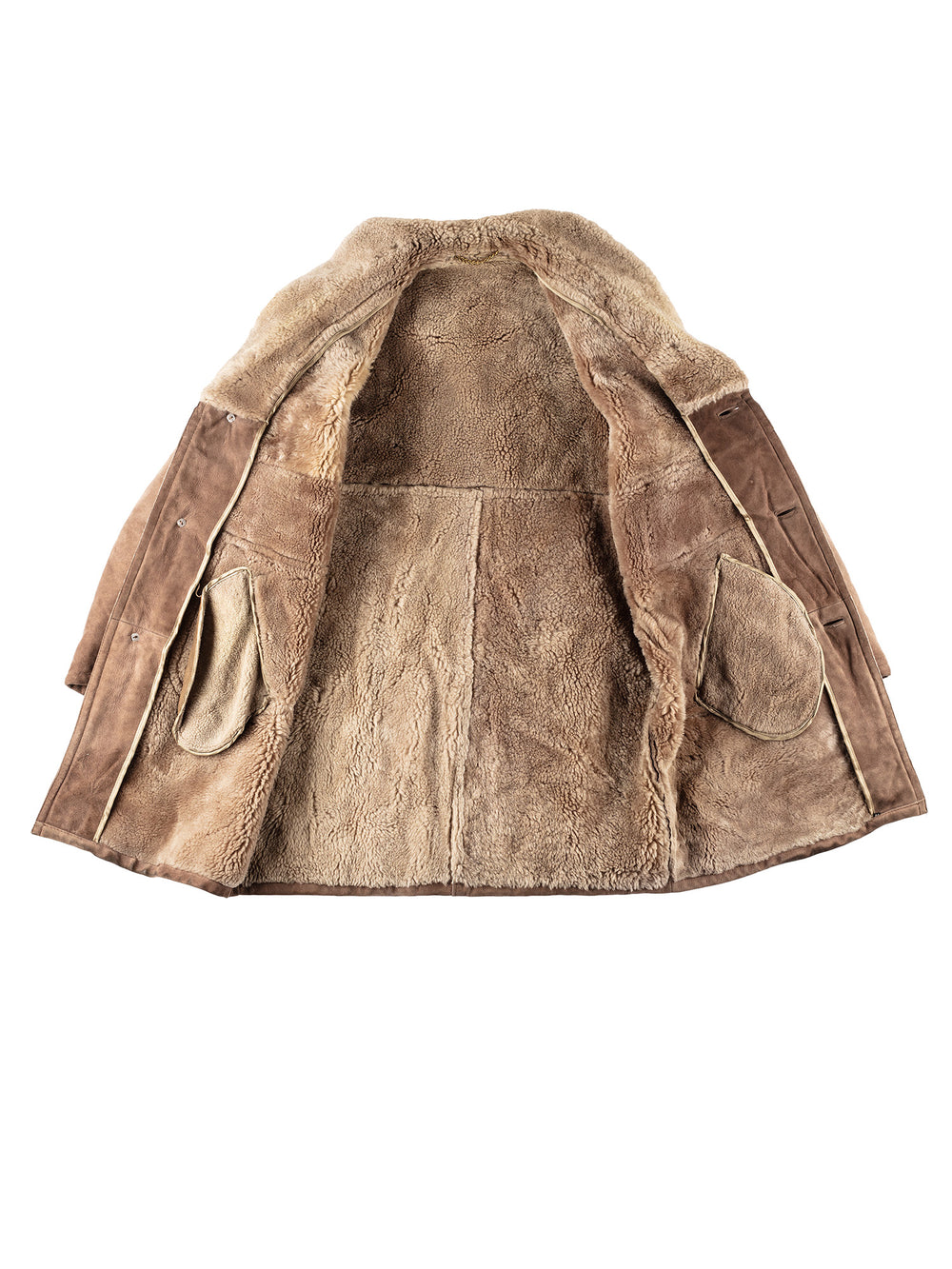 Vintage 90's Men Sheepskin Coat in BeigeVN240