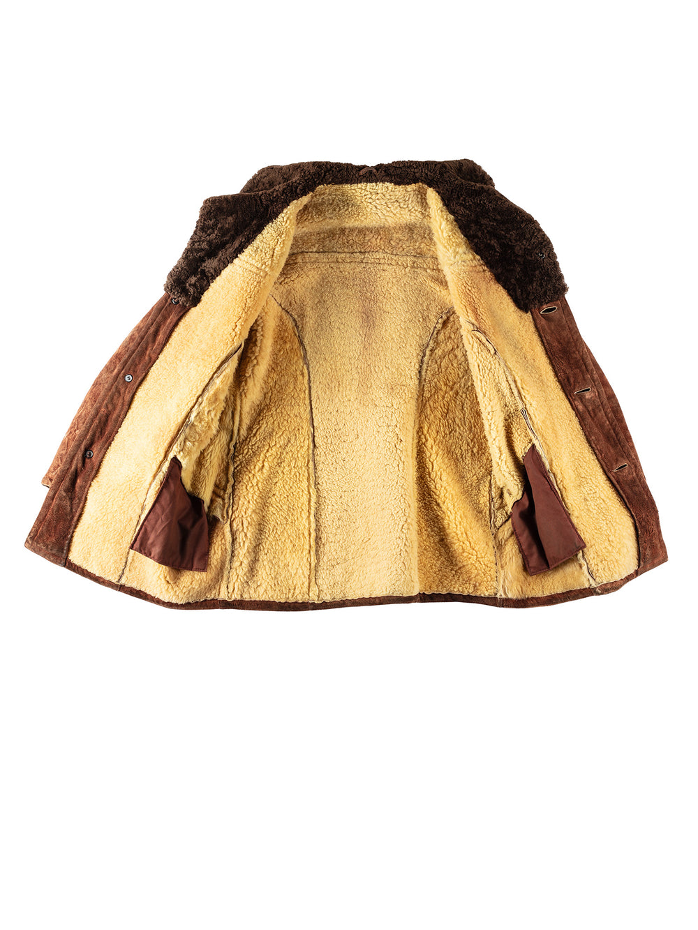 Vintage 80's Men Sheepskin Coat in BrownVN344