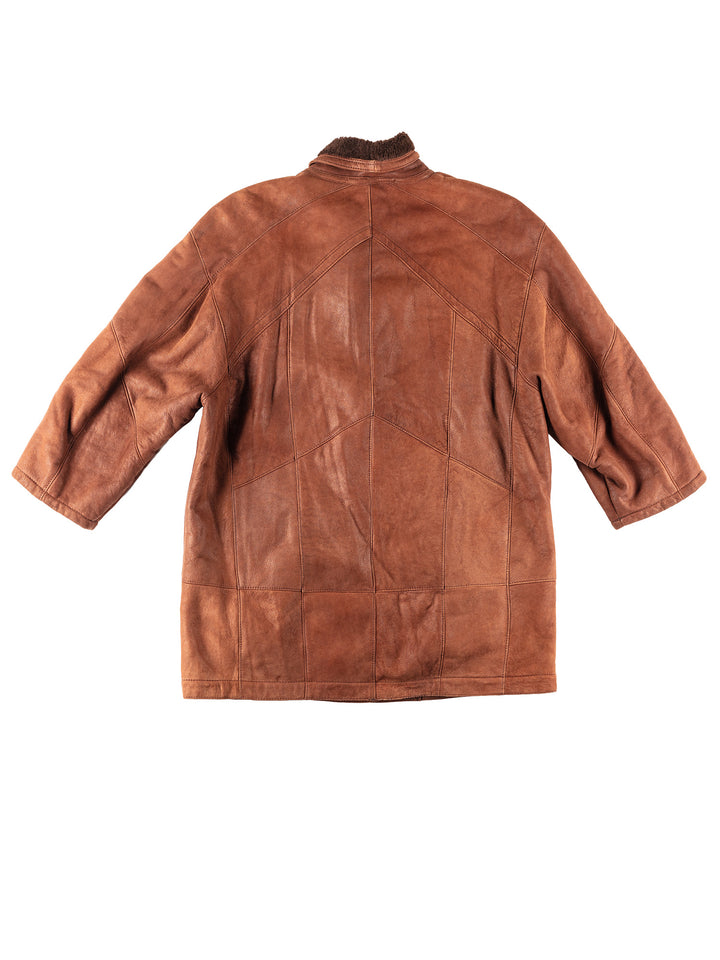 Vintage 80's Women Sheepskin Coat in Brown