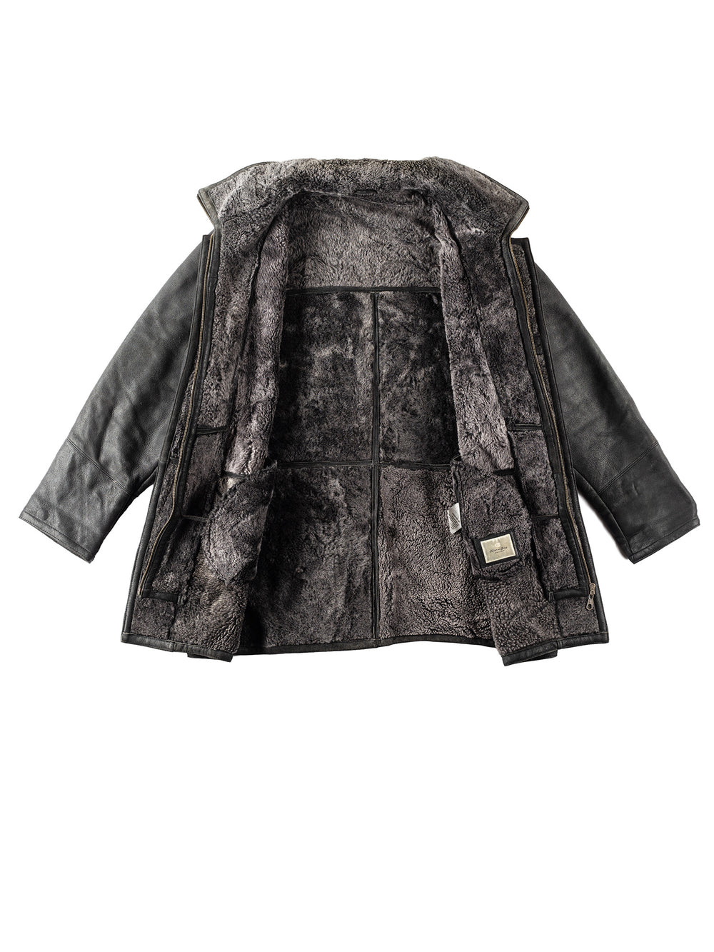 Vintage 90's Men Sheepskin Coat in BlackVN154