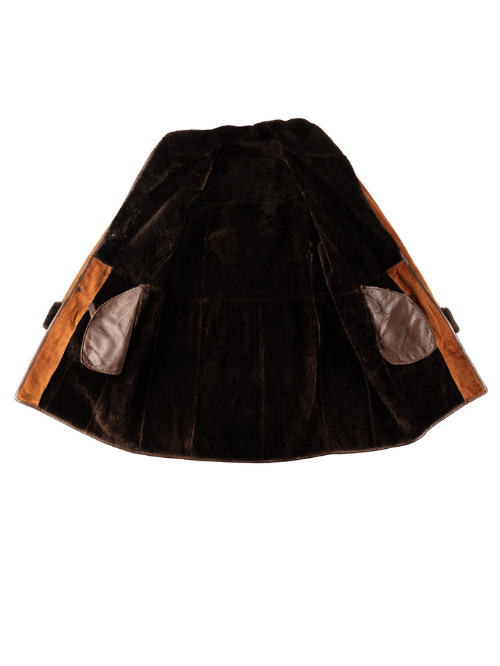 Vintage 70's Women Sheepskin Coat in BrownMN524