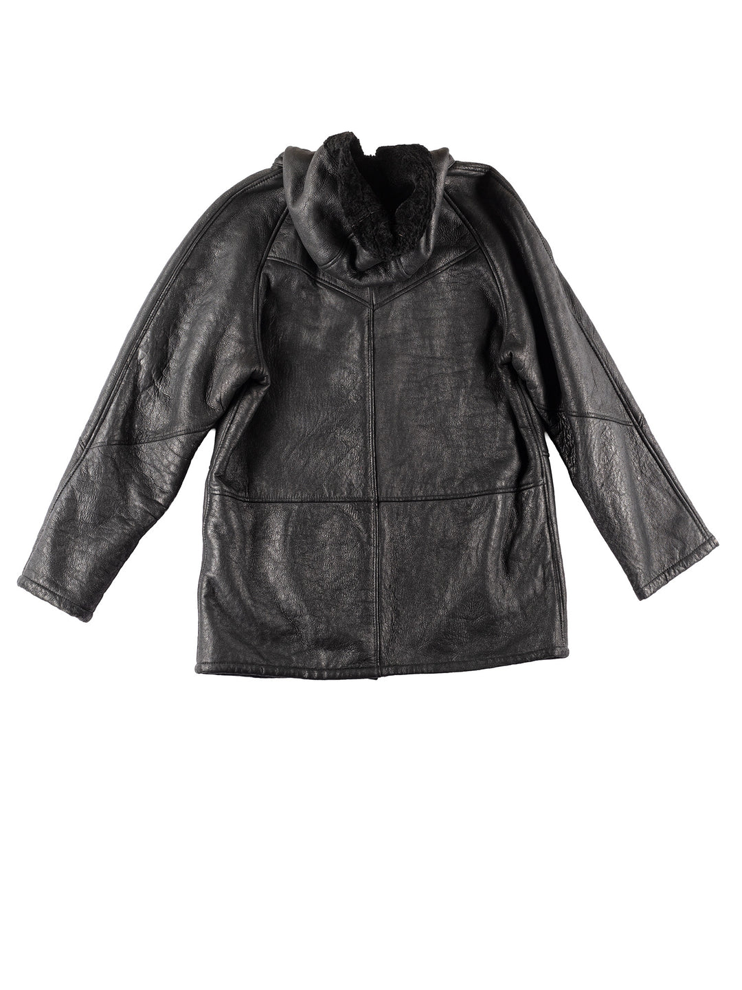 Vintage 90's Women Sheepskin Coat in Black