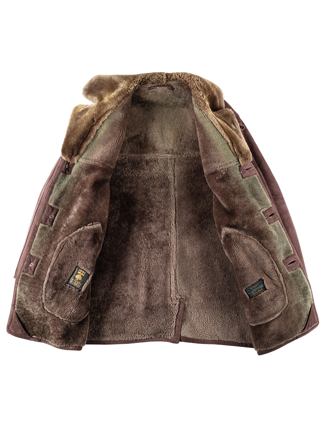 Vintage 80's Men Sheepskin Coat in BrownVN104