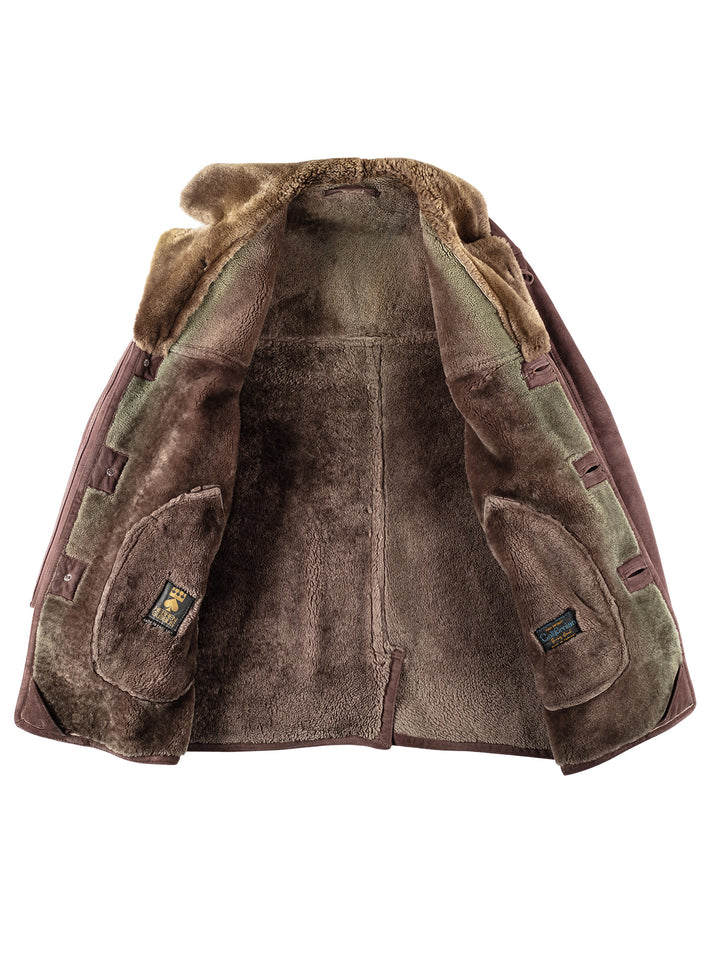 Vintage 80's Men Sheepskin Coat in BrownVN104