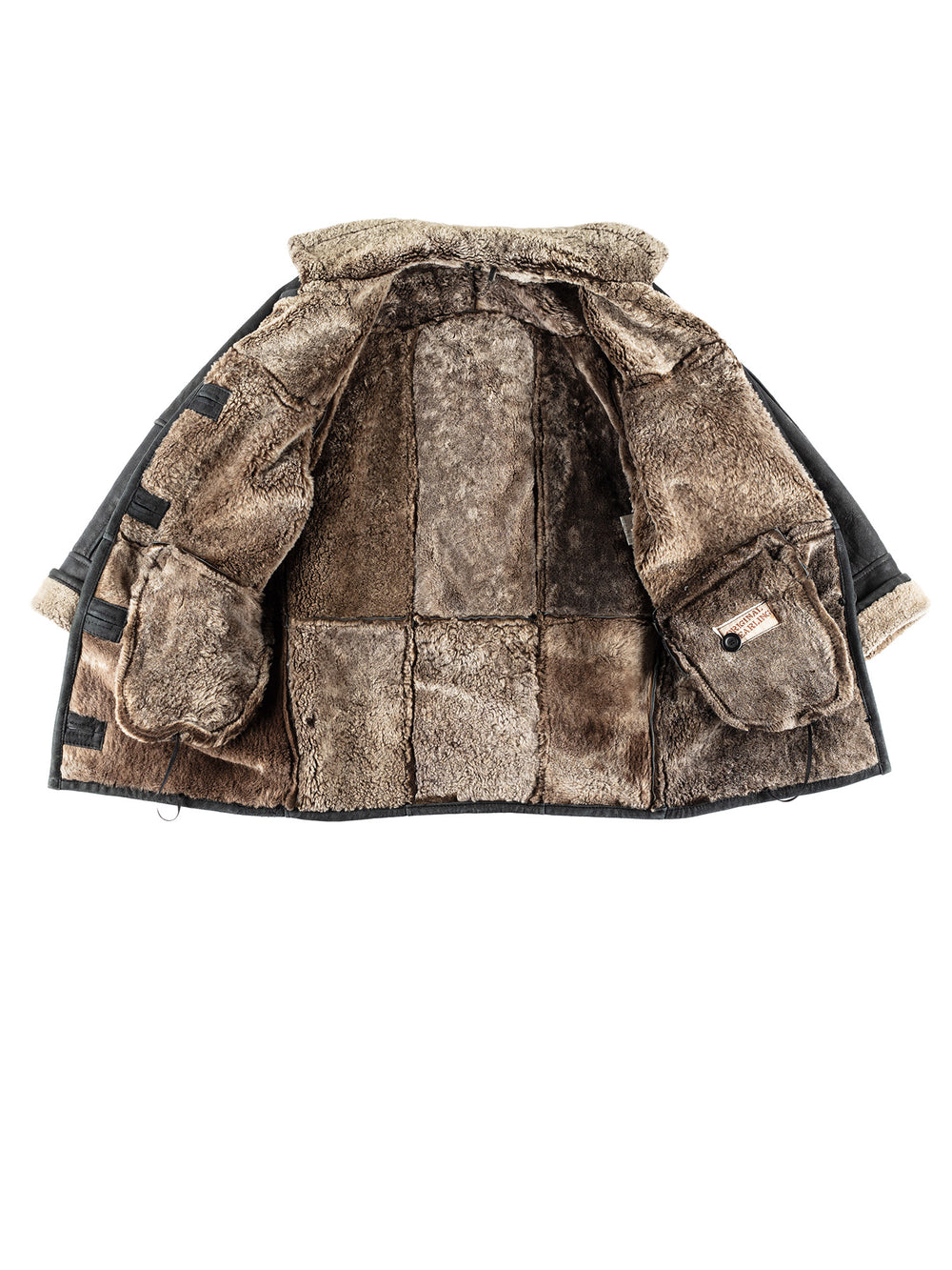 Vintage 80's Women Sheepskin Coat in BlackMN395