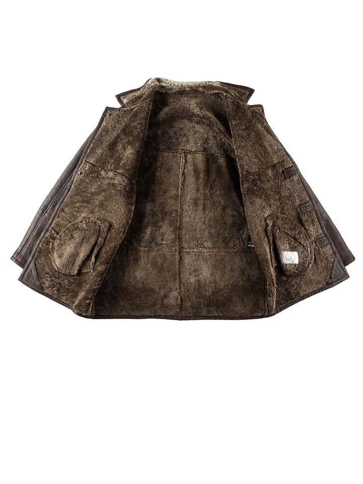 Vintage 80's Men Sheepskin Coat in BrownVN180