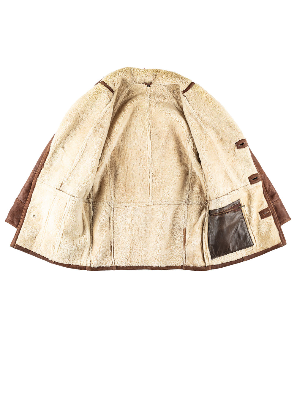 Vintage 80's Men Sheepskin Coat in BrownVN214