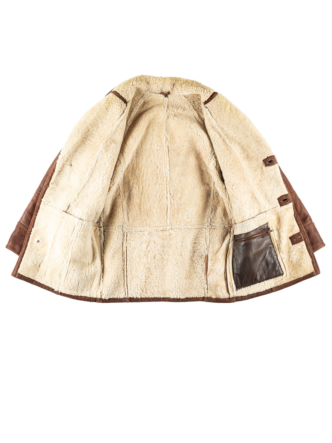 Vintage 80's Men Sheepskin Coat in BrownVN214