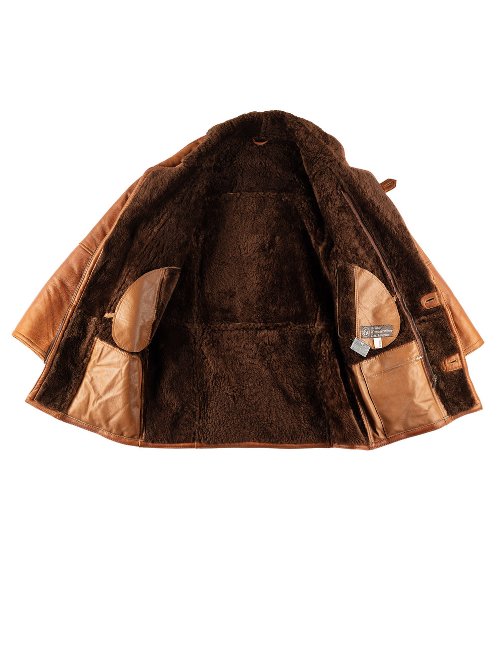 Vintage 80's Men Sheepskin Coat in BrownVN595