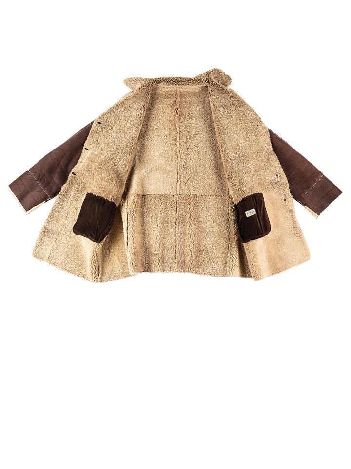Vintage 70's Women Sheepskin Coat in BrownMN226