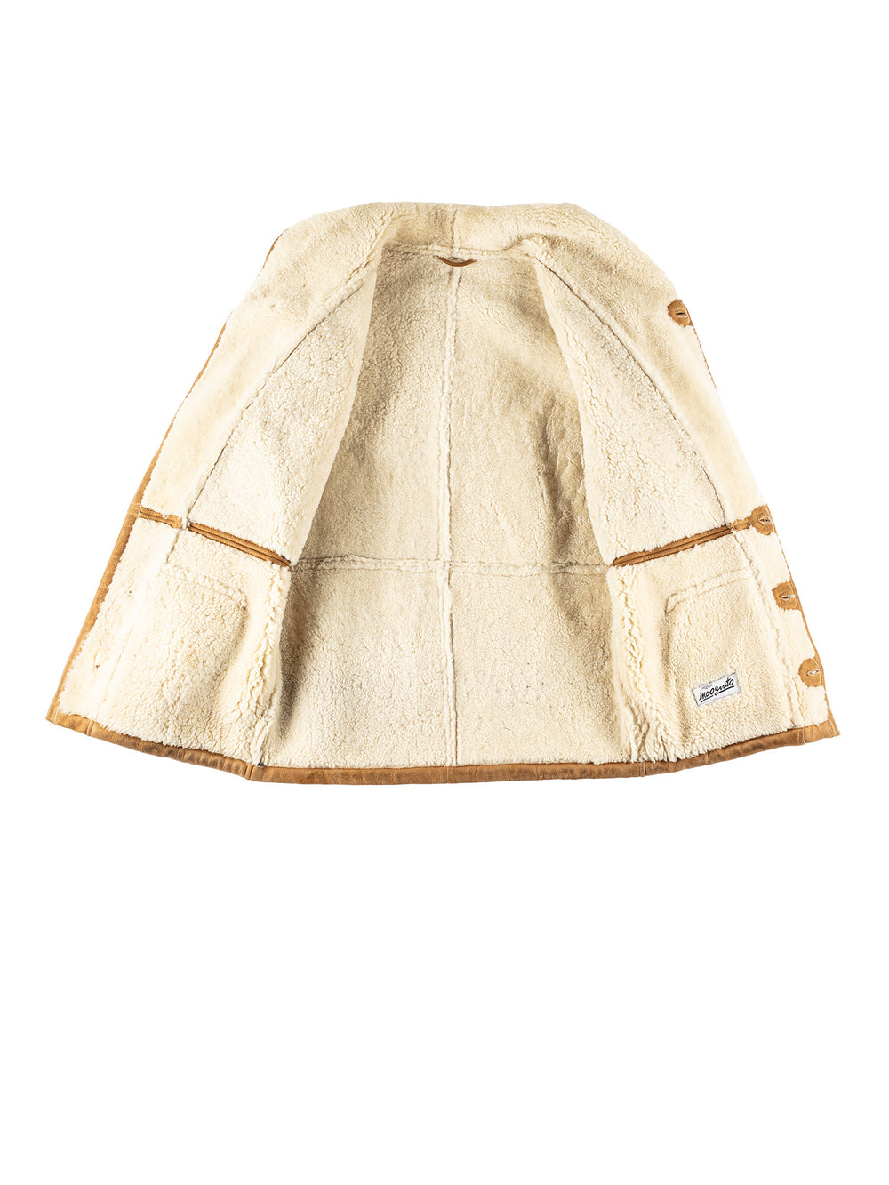 Vintage 80's Men Sheepskin Coat in BrownVN221