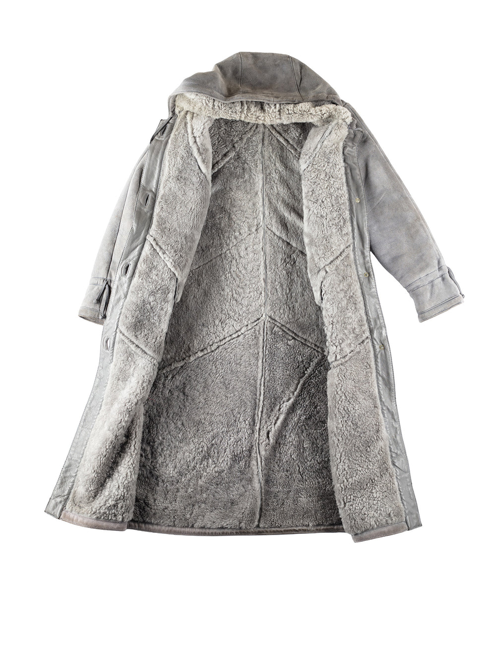 Vintage 90's Women Sheepskin Coat in GrayMN186