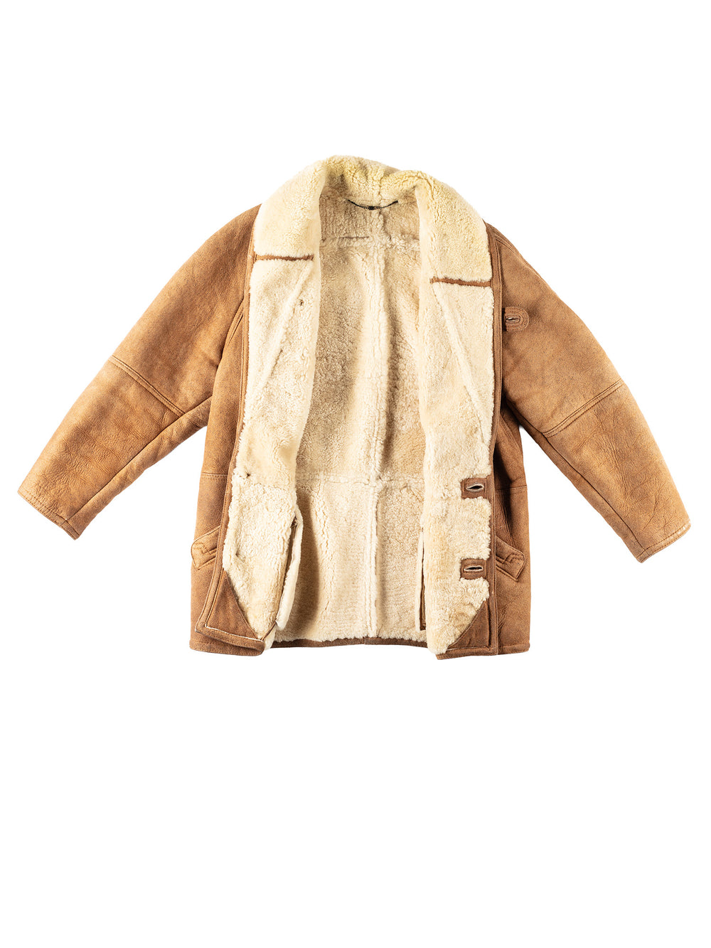 Vintage 80's Men Sheepskin Coat in BrownVN244