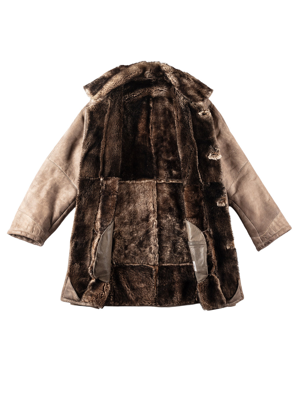 Vintage 90's Men Sheepskin Coat in BeigeVN158