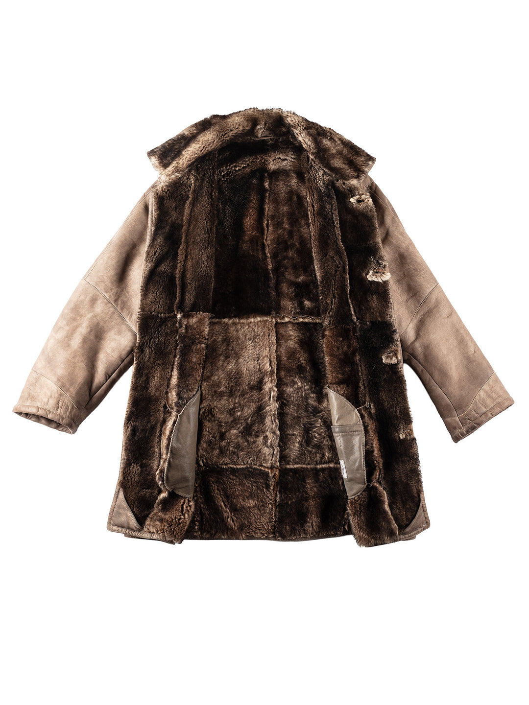 Vintage 90's Men Sheepskin Coat in BeigeVN158