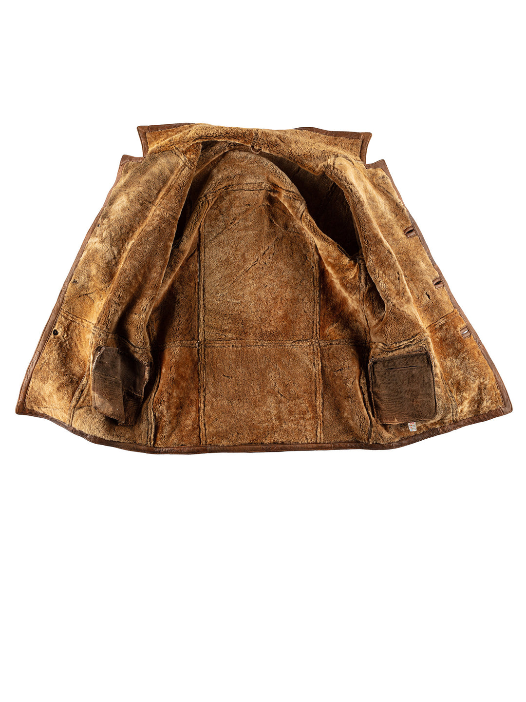 Vintage 80's Men Sheepskin Coat in BrownVN486
