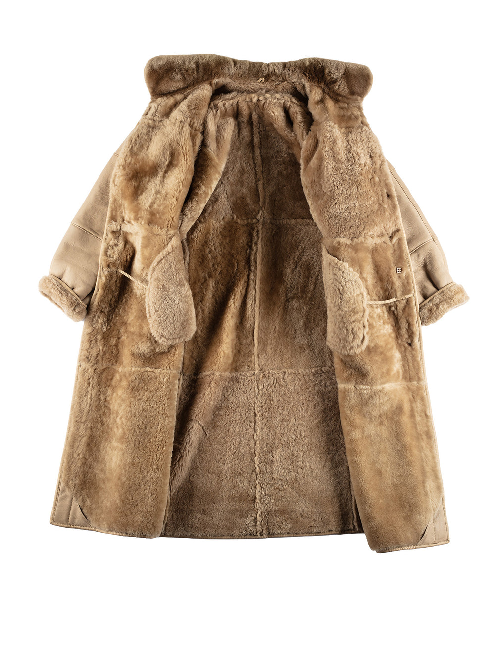 Vintage 70's Women Sheepskin Coat in BeigeMN340