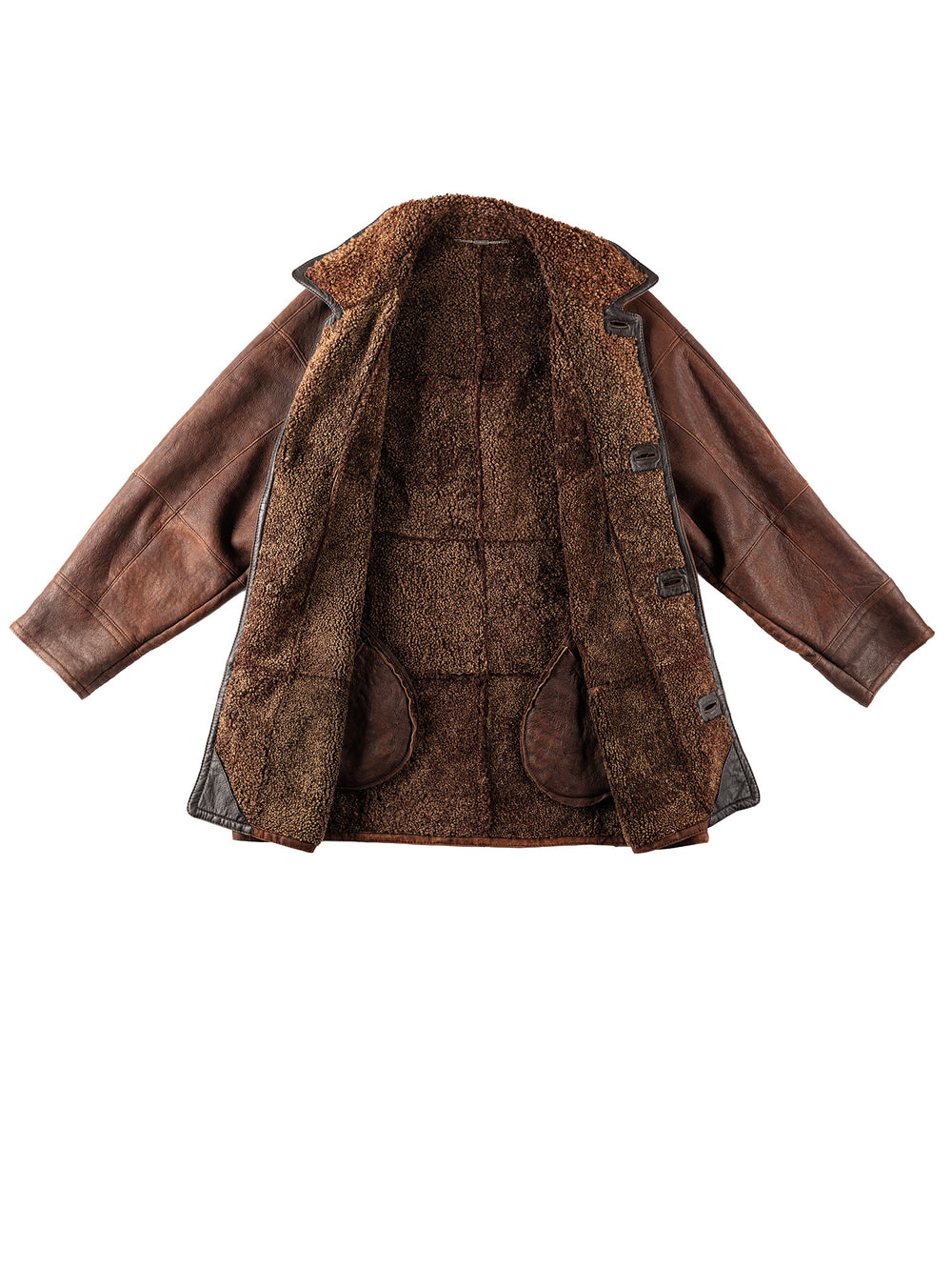 Vintage 90's Men Sheepskin Coat in BrownVN161