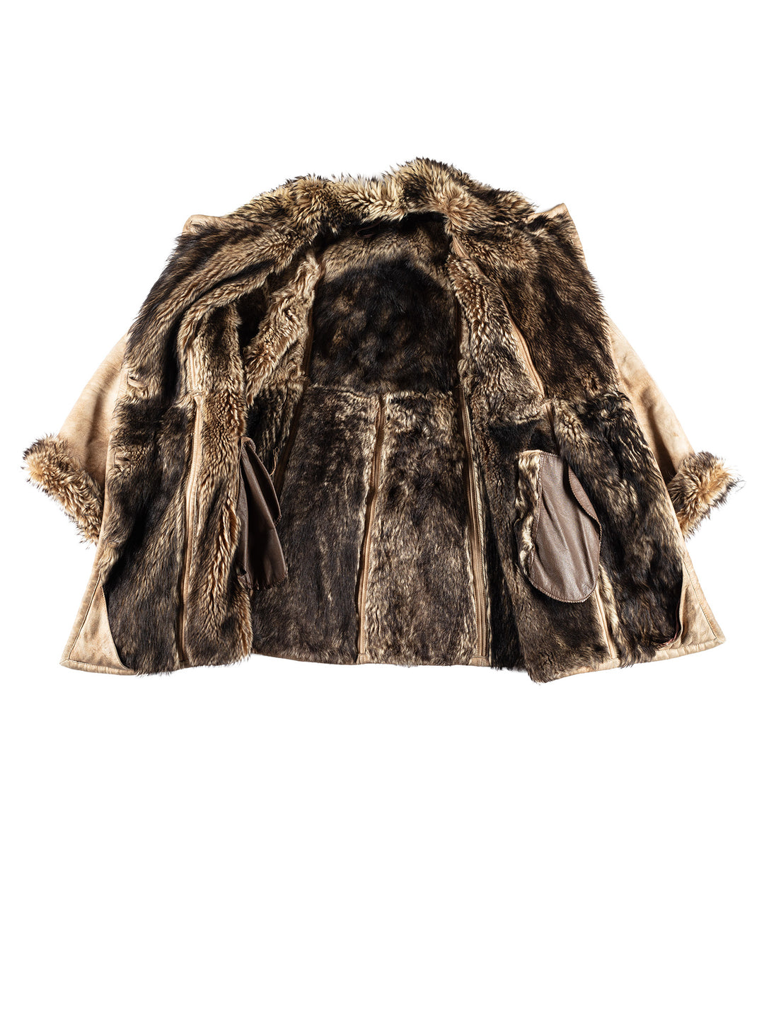 Vintage 80's Women Sheepskin Coat in BeigeMN428