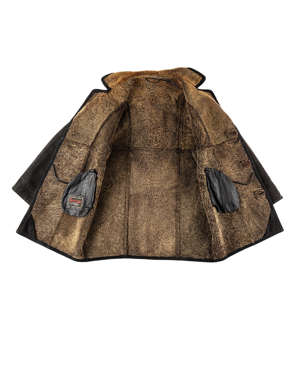 Vintage 80's Men Sheepskin Coat in BlackVN229