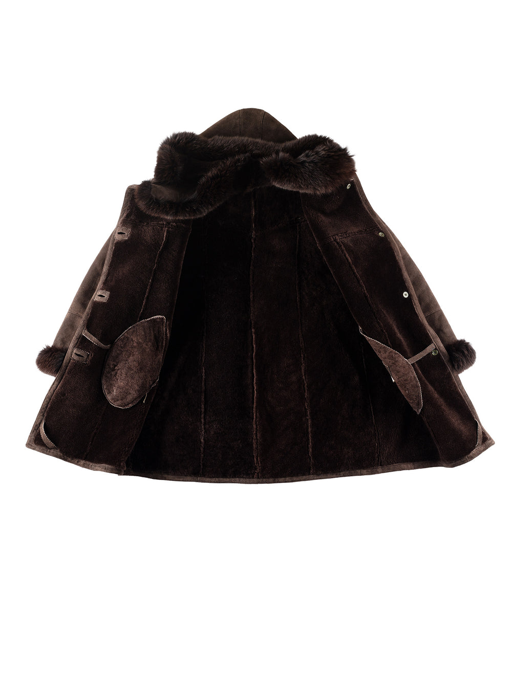 Vintage 80's Women Sheepskin Coat in BrownMN236