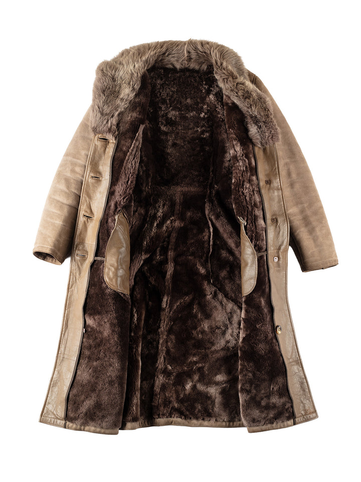 Vintage 70's Women Sheepskin Coat in BeigeMN145