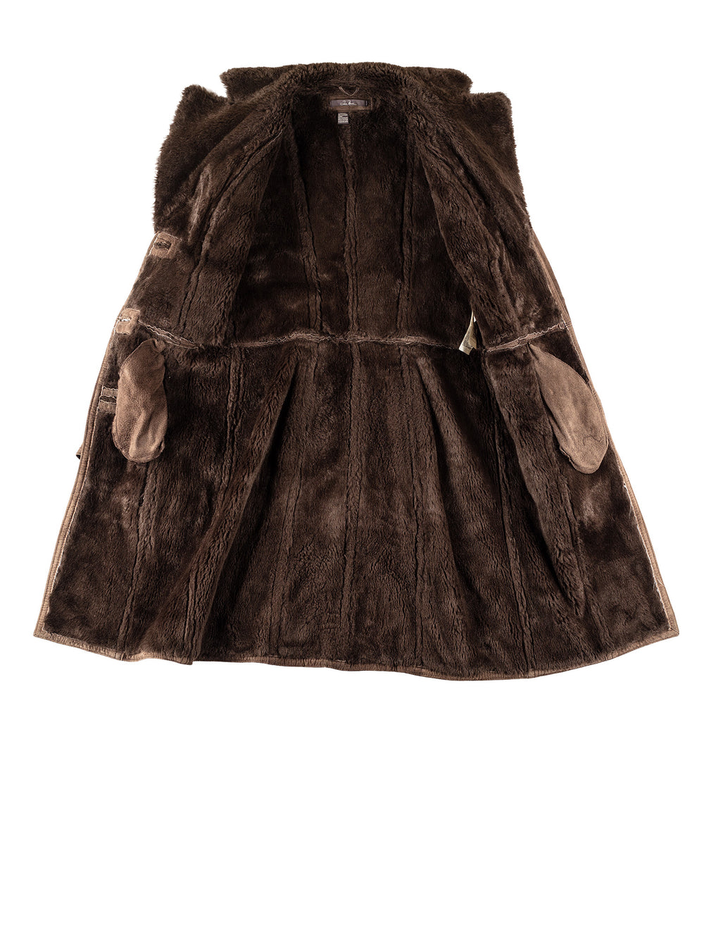 Vintage 70's Women Faux Sheepskin Coat in BrownMN331